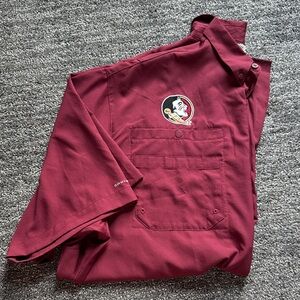 Columbia PFG Men's Florida State Seminoles Garnet Short Sleeve Shirt Men’s XLT